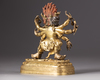 A gilt bronze figure of Mahakala Vajra