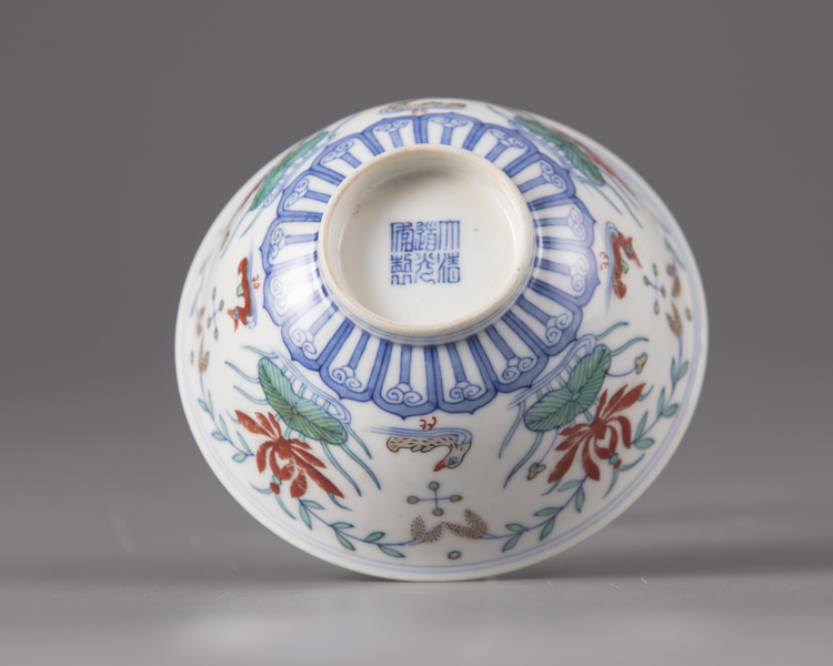 A Chinese doucai 'mandarin duck and lotus' bowl