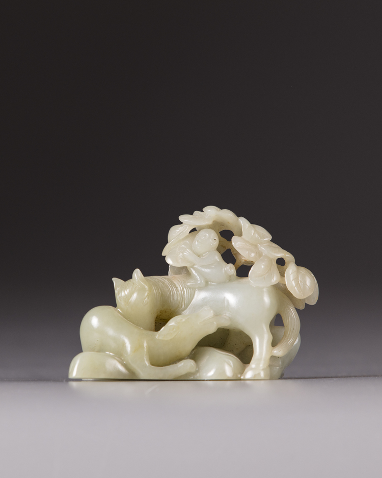 A Chinese celadon jade 'animal' group