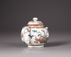 A Chinese Dutch-decorated carved-surface 'three friends of winter' teapot