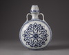 A Ming-style blue and white moon-flask