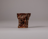 A Chinese aloeswood 'scholar and pine' libation cup