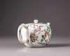 A Chinese famille verte moulded teapot and cover