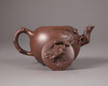 A Chinese yixing 'squirrel and grapes' teapot