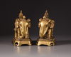 A pair Chinese gilt bronze elephants