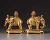 A pair Chinese gilt bronze elephants