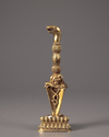 A Tibetan snakehead 'Phurba' ritual-dagger with stand