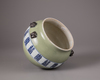 A Chinese celadon-ground blue and white jar