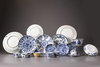 A group of 19 Chinese blue and white cups, saucers and a bowl
