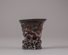 A Chinese bamboo 'magnolia' libation cup