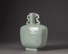 A Chinese celadon-glazed 'dragons' moonflask