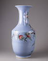 A large Chinese blue-ground famille rose vase