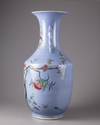 A large Chinese blue-ground famille rose vase