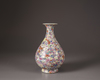 A Chinese famille rose millefleurs pear-shaped vase, yuhuchunping