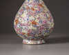 A Chinese famille rose millefleurs pear-shaped vase, yuhuchunping