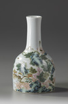 A Chinese famille rose 'landscape' mallet vase