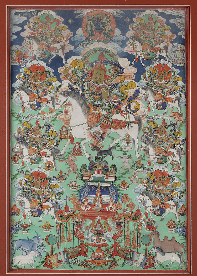 A Mongolian thangkha depicting the Gra-lah gods