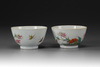 A pair of Chinese famille rose 'poppy' bowls