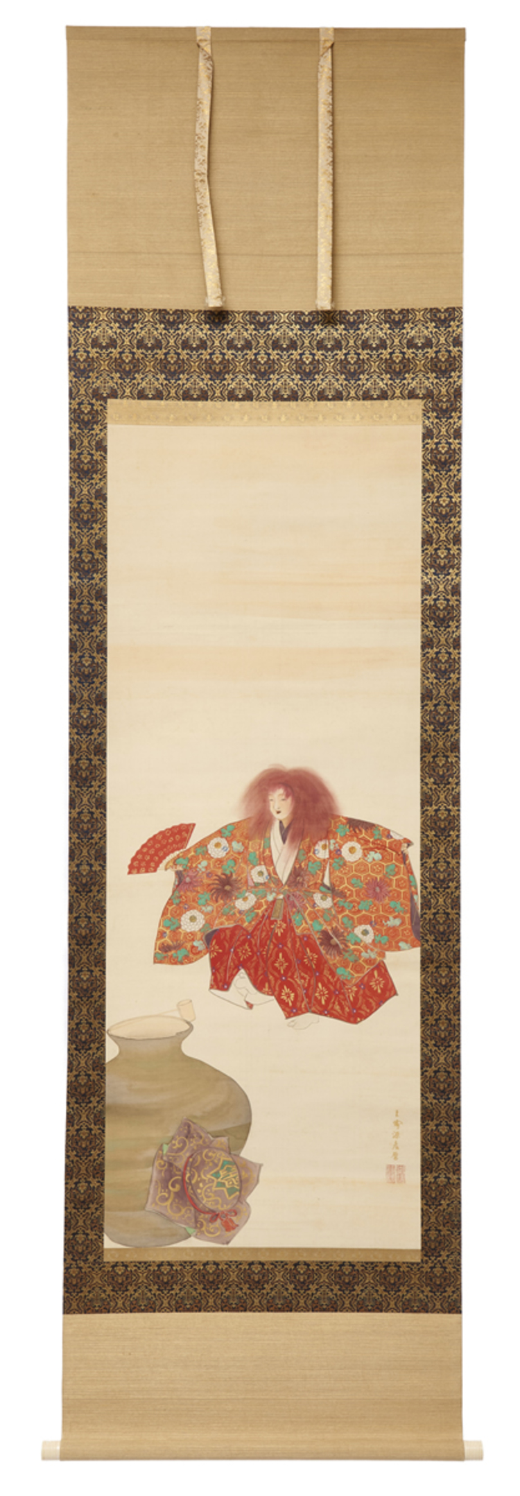 Hanging scroll (kakajiku) with a polychrome painting