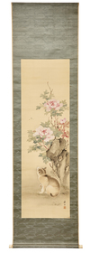 A polychrome hanging scroll painting (kakejiku)