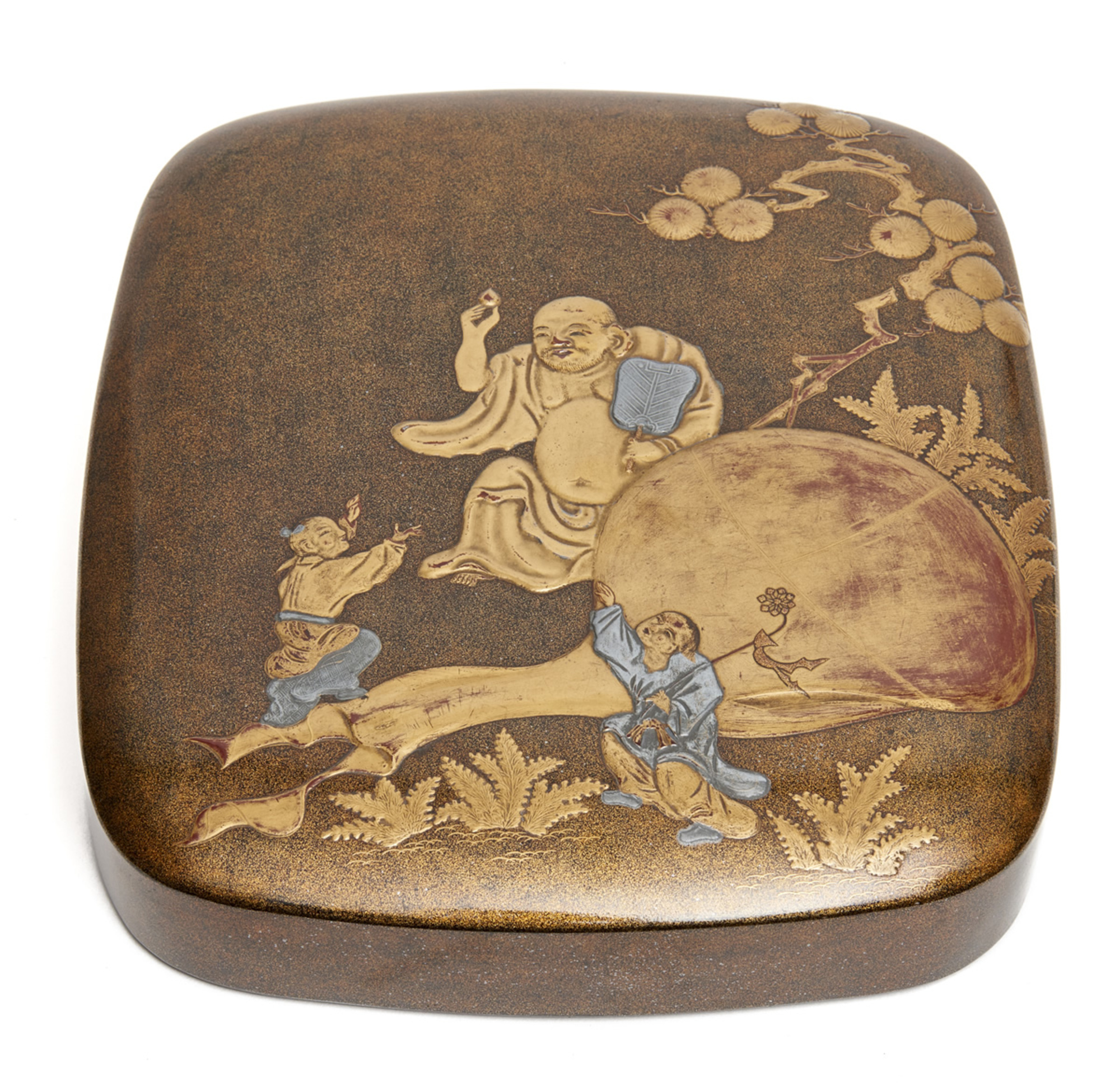 A gold sprinkled gold (nashiji) lacquered writing box