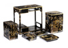 Exceptional and important black lacquered picnic-set (hanami bento)