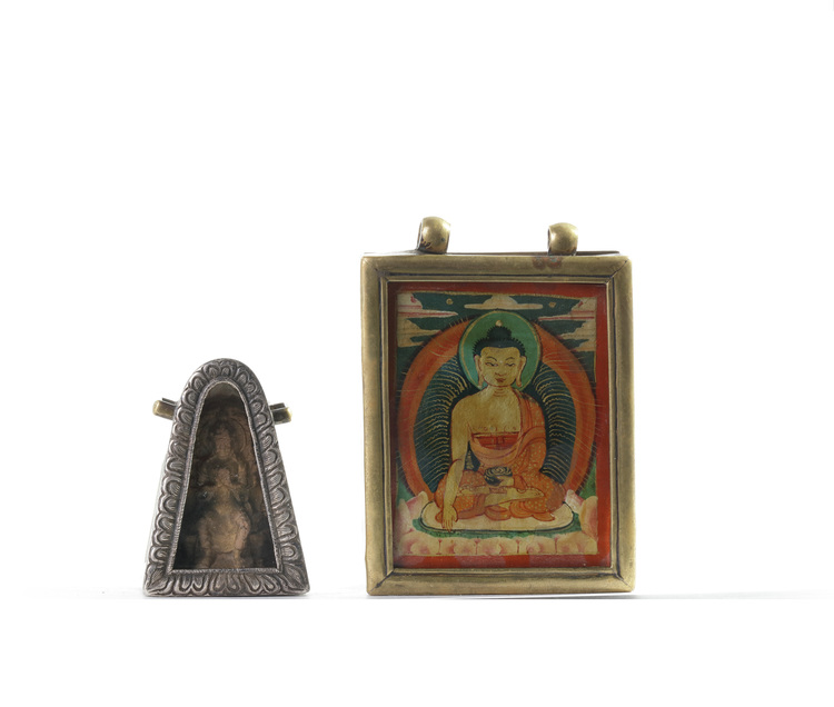 TWO MONGOLIAN AMULET BOXES, GAU,19TH CENTURY