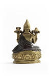 A Mongolian parcel-gilt bronze figure of a Lama