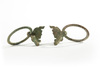 A pair of Chinese bronze taotie mask fittings with loose-ring handles