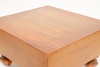Dark patinated wooden go-board with two nicely carved zelkova-wooden boxes