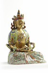 A Chinese famille rose and gilt seated Amitayus