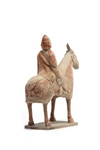 A Chinese painted pottery equestrian