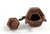 A Chinese yixing hexagonal 'dragon' teapot and cover