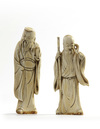 Two Chinese carved ivory figures