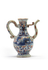 A European-enamelled Chinese blue and white ewer