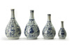 Four Chinese blue and white ‘Kraak porselein’ bottle vases