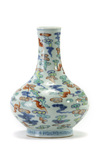 A Chinese doucai 'bats and clouds' bottle vase
