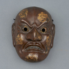 A large wooden mask of Konju, a figure in ancient Gagaku dance