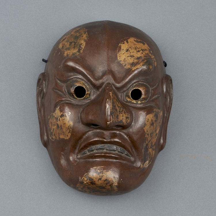 A large wooden mask of Konju, a figure in ancient Gagaku dance