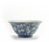 A Chinese blue and white 'bamboo' oval bowl