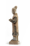 A Chinese painted pottery standing figure