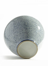 A Japanese blue and white karakusa vase