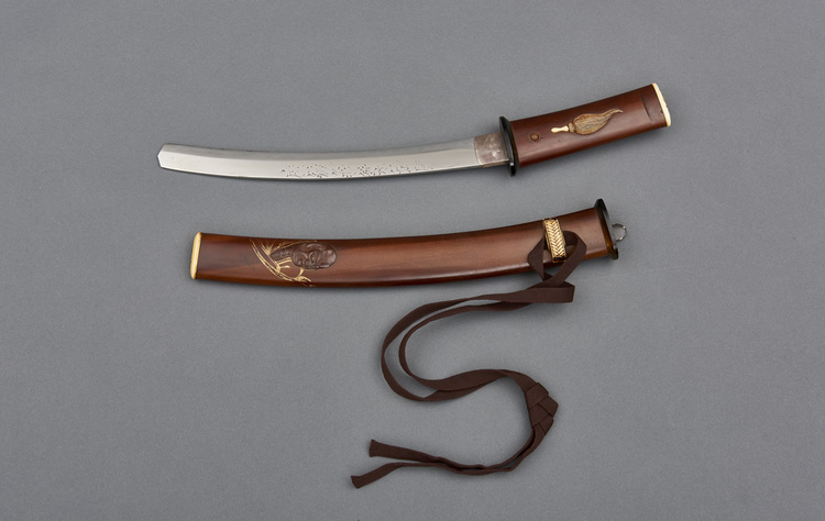A Hanagatana (knife for flower arrangement) in Aikuchi Koshirae