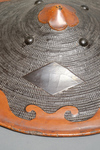 Wickerwork lacquered samurai hat (jingasa)