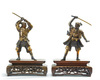 Two Japanese bronze figures of a samurai