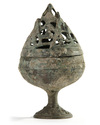 A Chinese bronze 'hill' censer and cover, boshanlu
