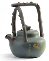 A MASSIVE CHINESE GREEN CLAY TEAPOT, 19TH-20TH CENTURY