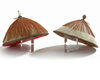 Two Chinese mandarin official's summer hats, guanmao