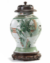 A Chinese famille verte baluster vase