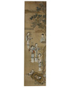 A Chinese painting of ladies and a scholar